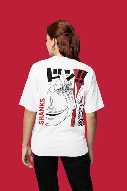 Red Hair Shanks From One Piece Unisex Oversized Tee