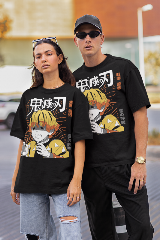 Zenitsu Agatsuma from Demon Slayer Unisex Oversized T-Shirt