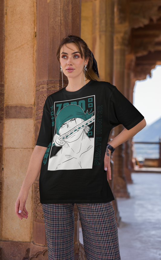 Roronoa Zoro From One Piece Round Neck Half sleeve Unisex Oversized T Shirt